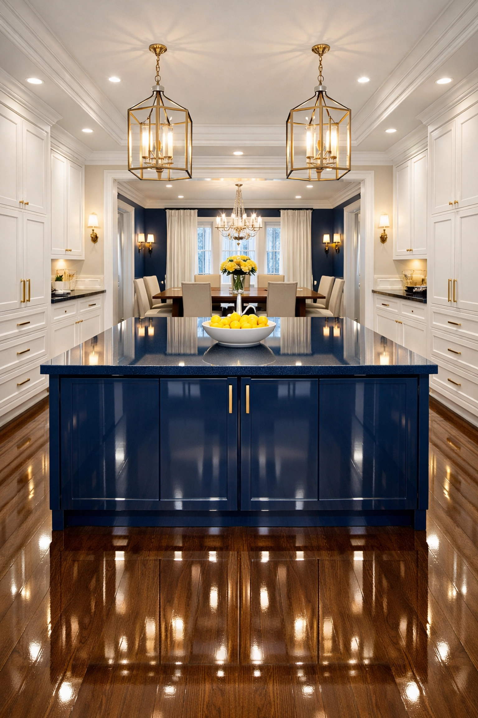 Spotless modern kitchen with polished floors showcasing high-quality results from top cleaning services near me.