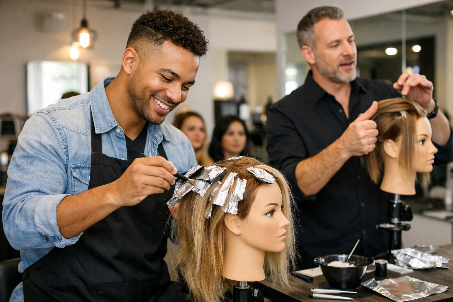 Stylist attending continuing education class for tax-deductible professional development