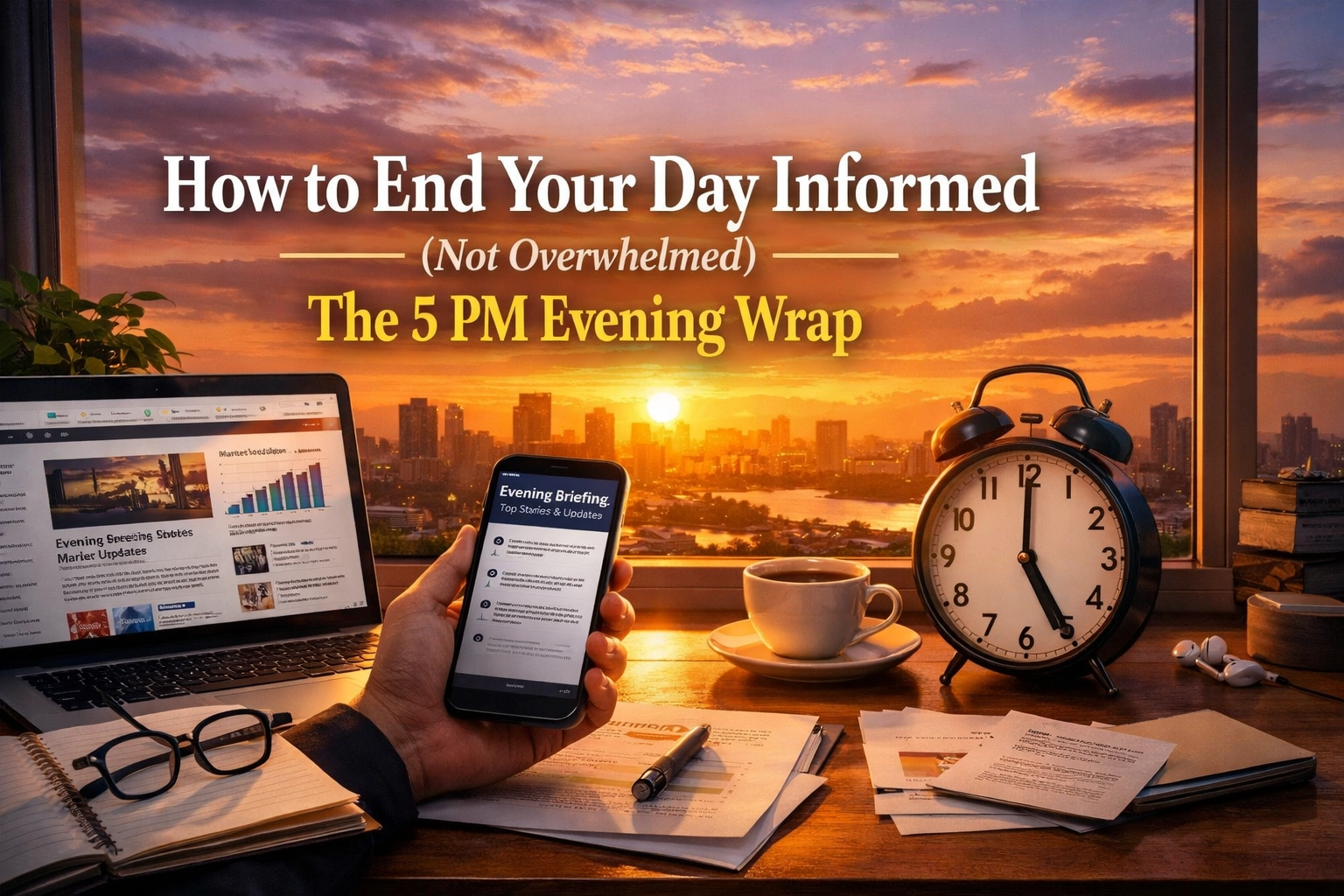 [HERO] How to End Your Day Informed (Not Overwhelmed): The 5 PM Evening Wrap