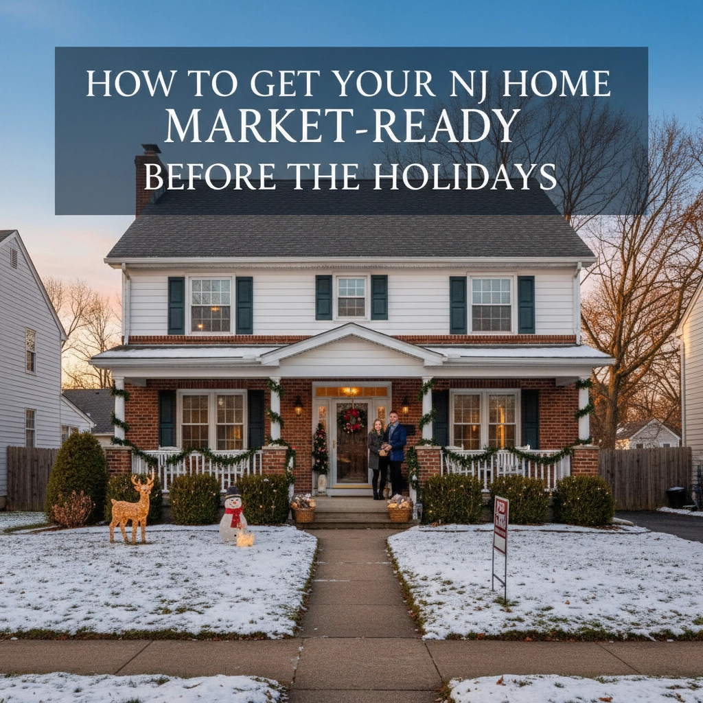 New Jersey home ready for holiday sale with festive curb appeal