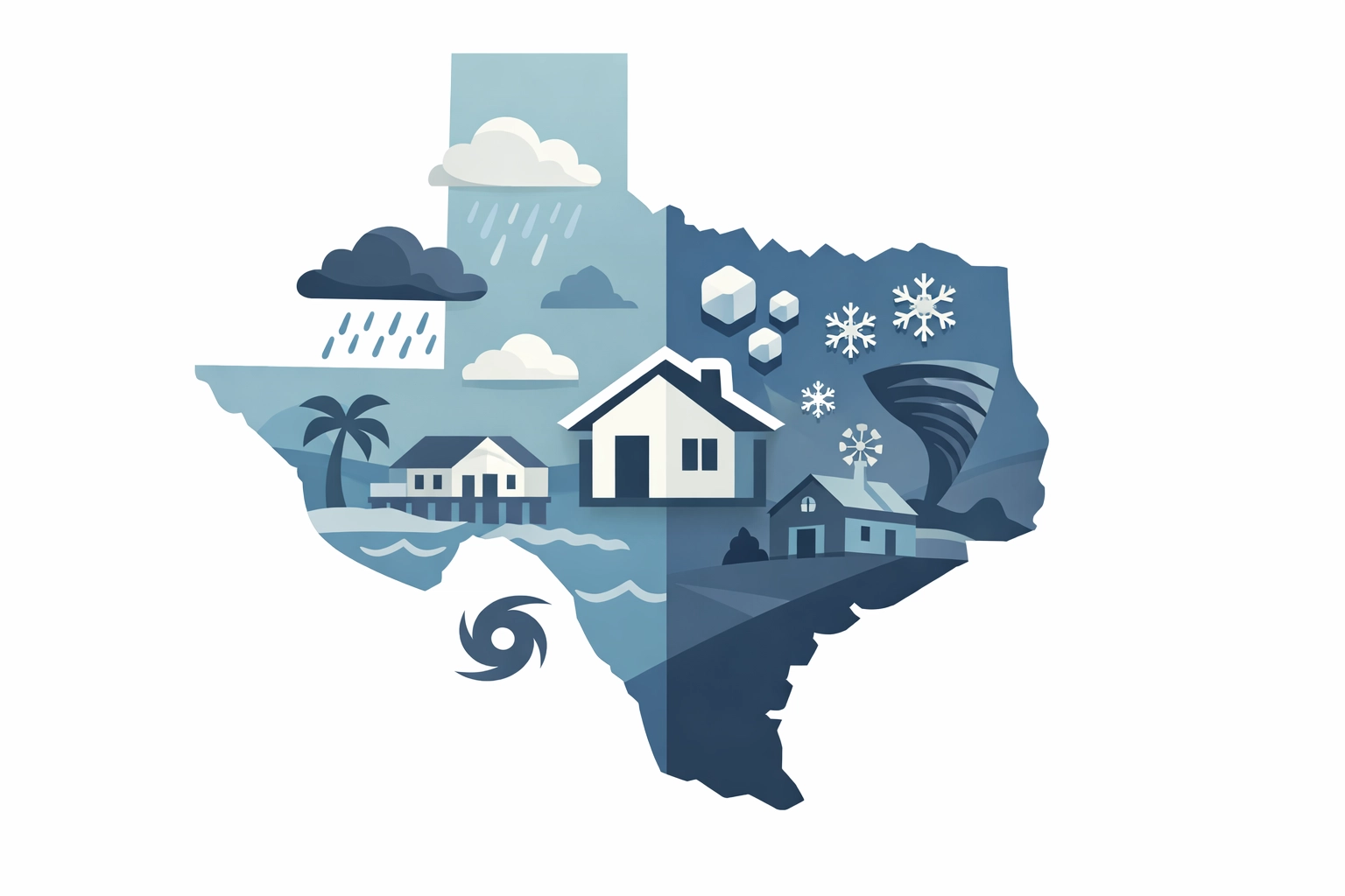 Texas coastal and inland rental property risk zones requiring specialized insurance