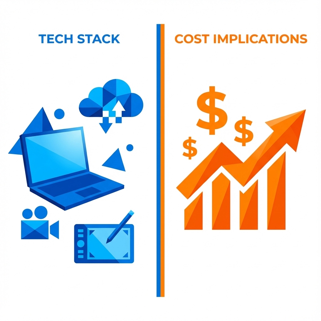 Technology costs chart for outsourced customer education comparison