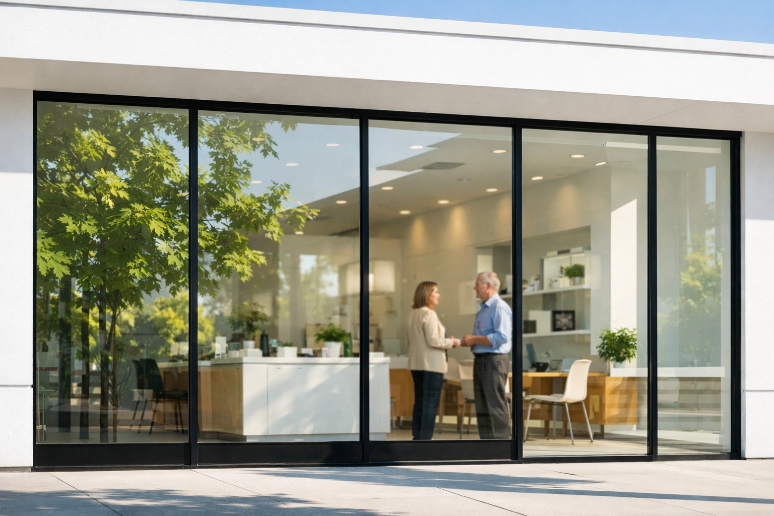 Bright modern storefront representing a strong local business presence for Simcoe County pros.