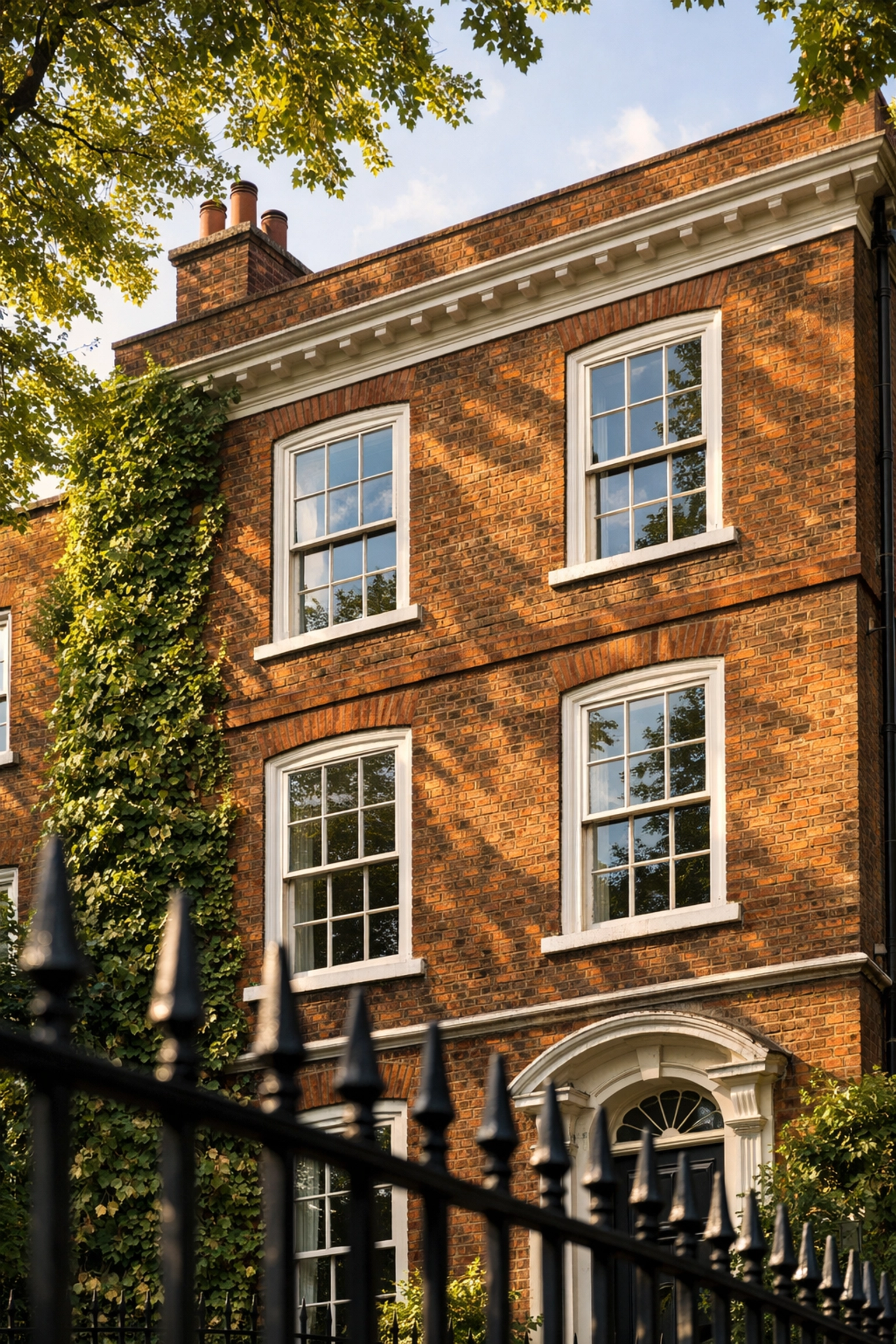 Georgian townhouse in Hampstead conservation area with original sash windows
