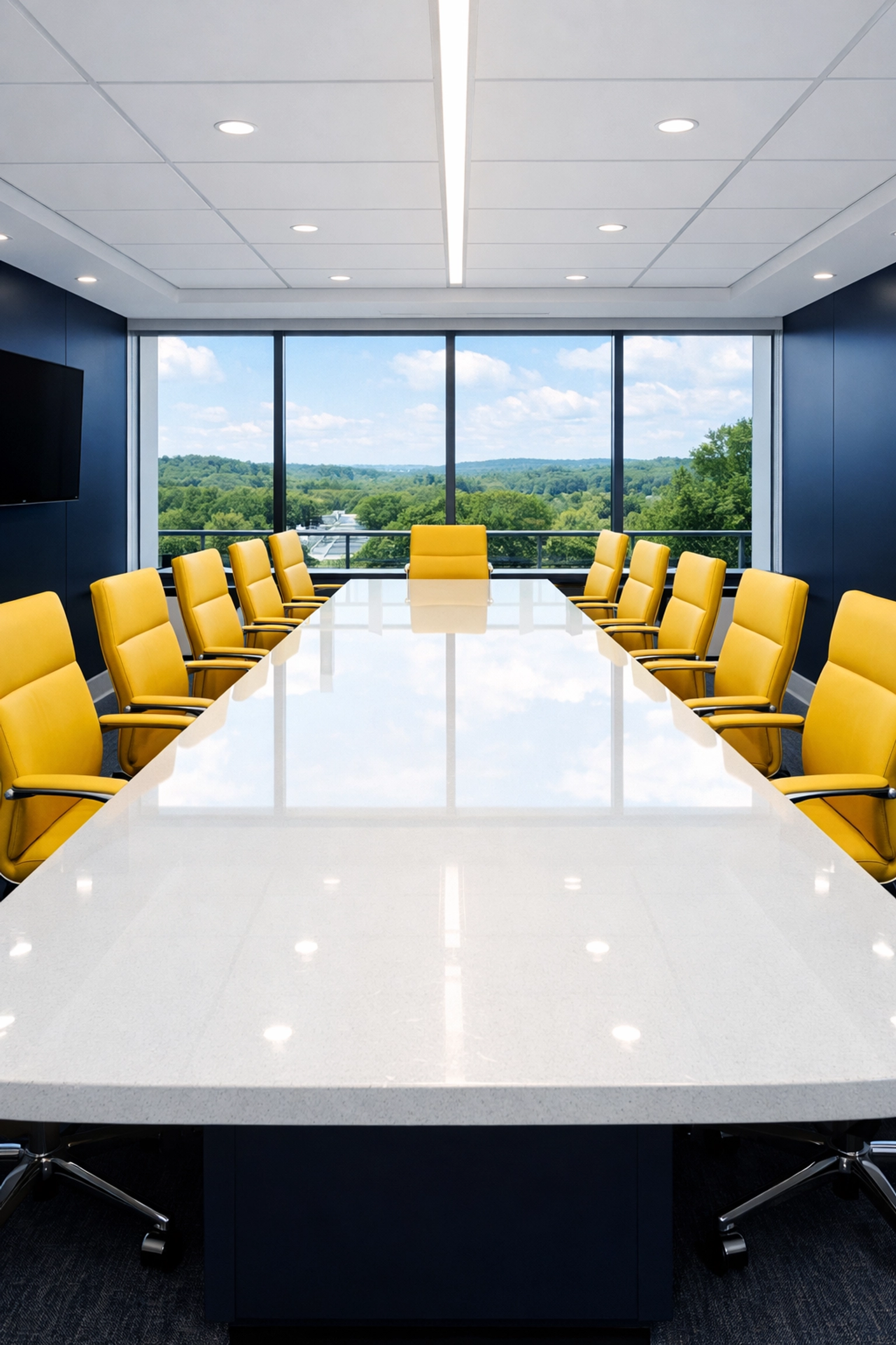 Spotless executive conference room in Maynard highlighting high-end professional commercial cleaning services.
