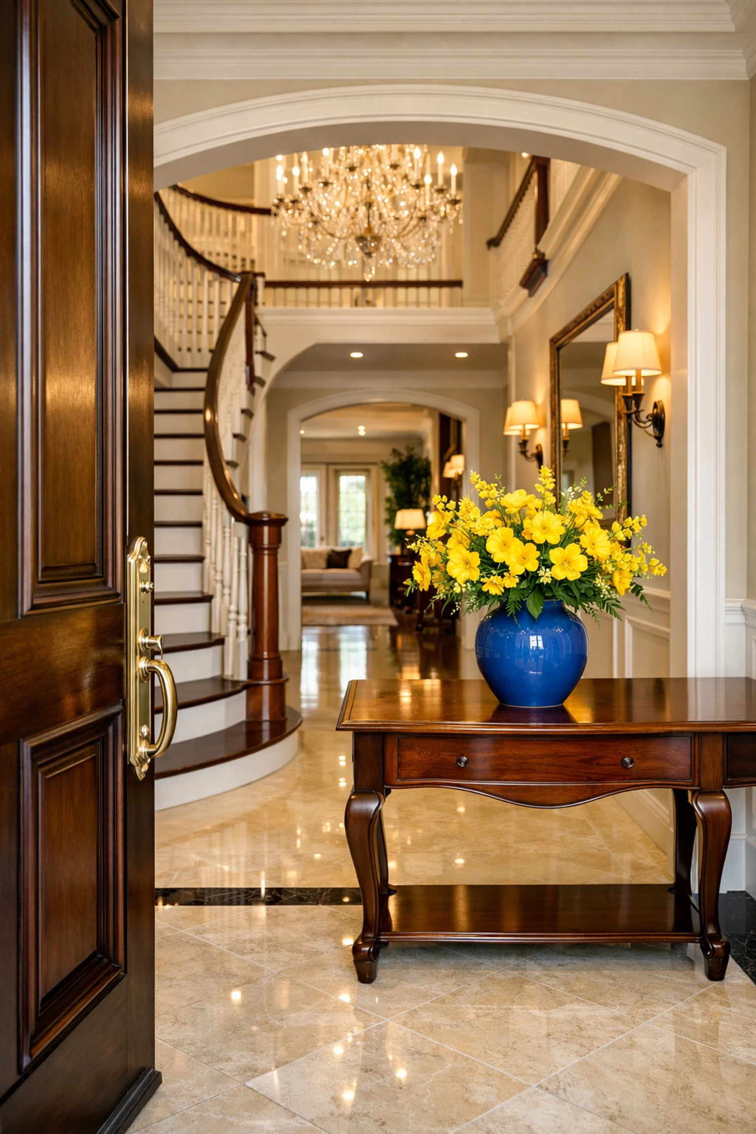 Pristine entryway of a Concord luxury home providing a premium first impression for guests.