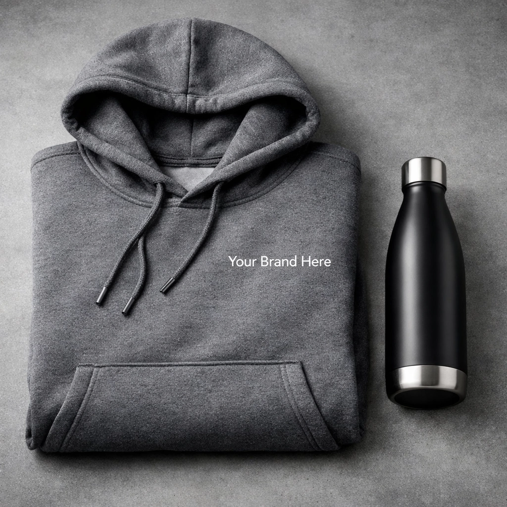 Custom branded promotional products and printing services for consistent startup marketing.
