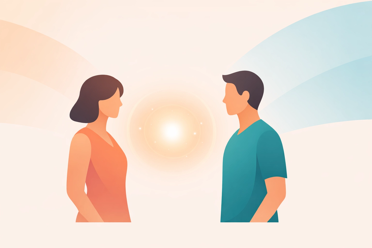 Two figures extending grace and trust in transparent church community communication