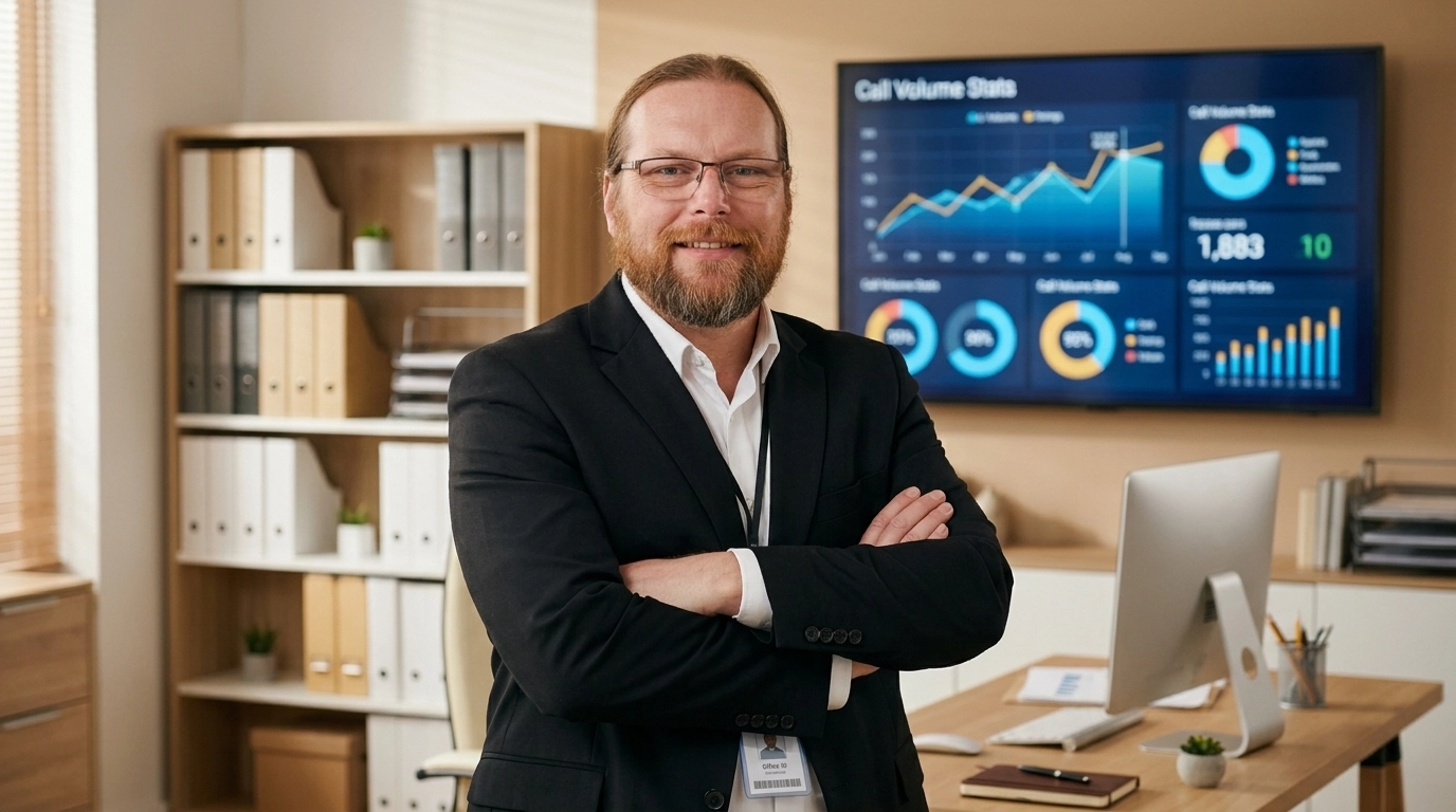 Confident business owner in a modern office