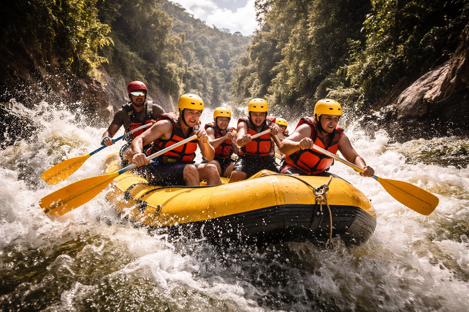 White water rafting adventure on the Magdalena River near San Agustín, Colombia