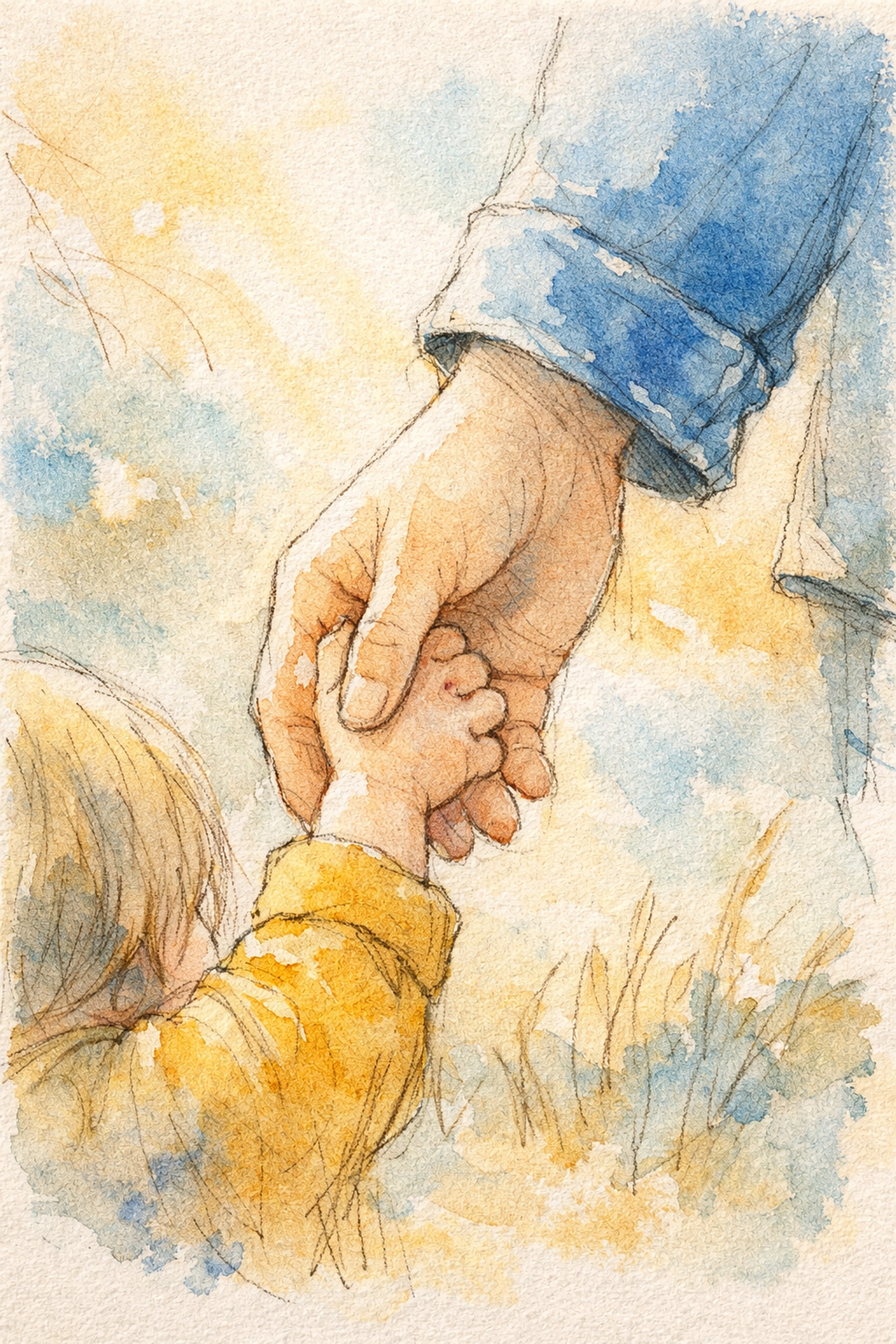 Parent holding child's hand showing connection and joy in small everyday moments