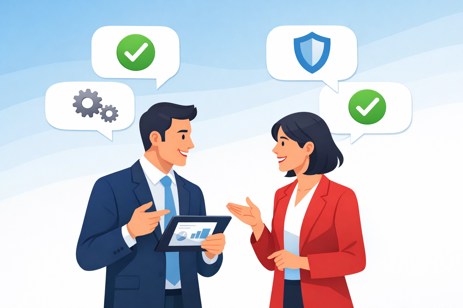 Clear communication between IT provider and business client about managed services