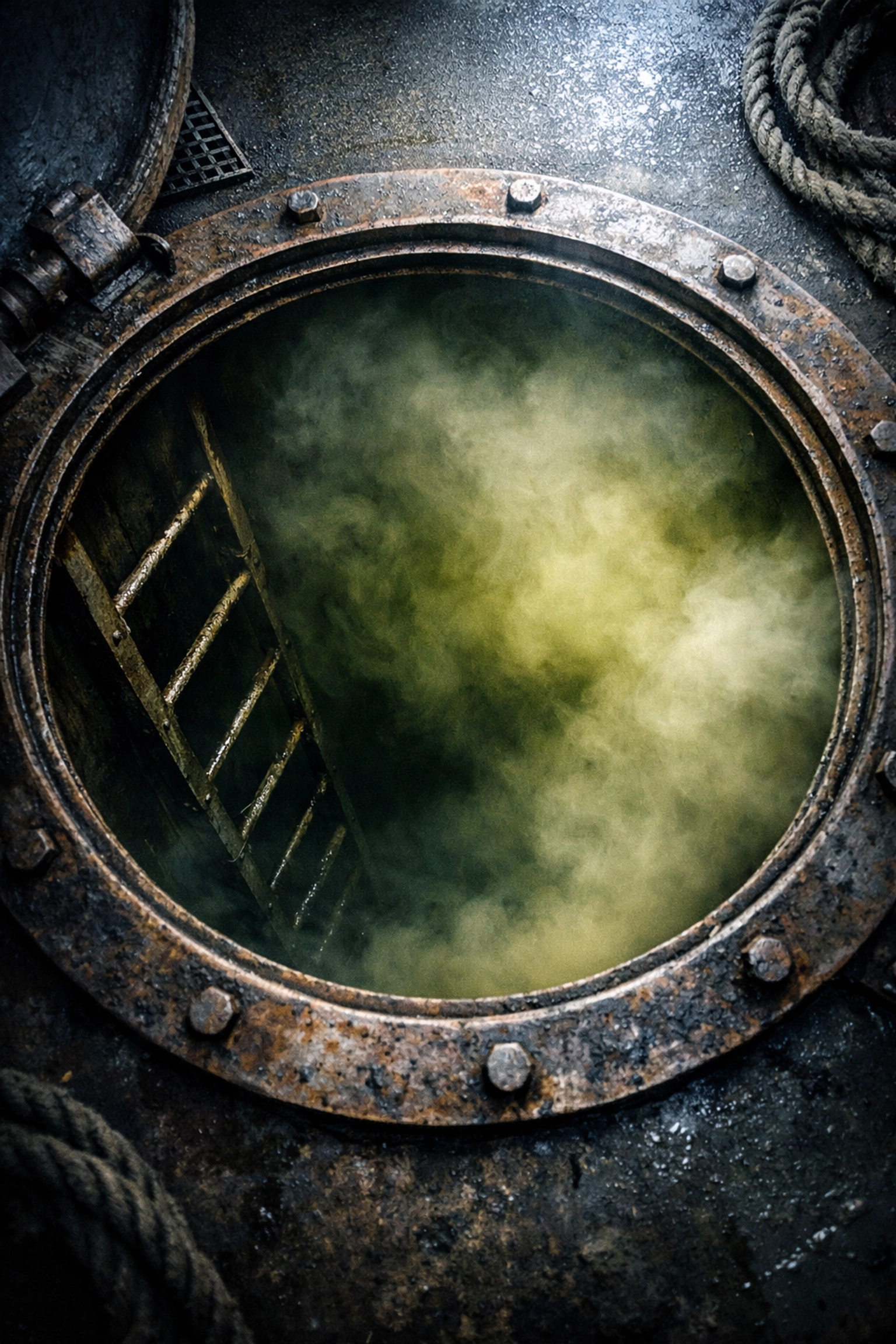 Confined space entry with atmospheric hazards and toxic gas contamination in industrial workplace