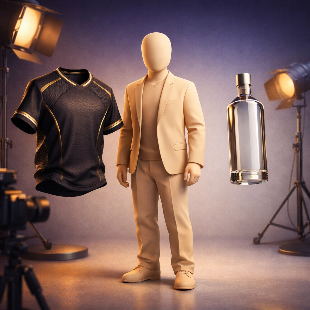 Stylized illustration of AI reference images ensuring brand consistency for jerseys and products.