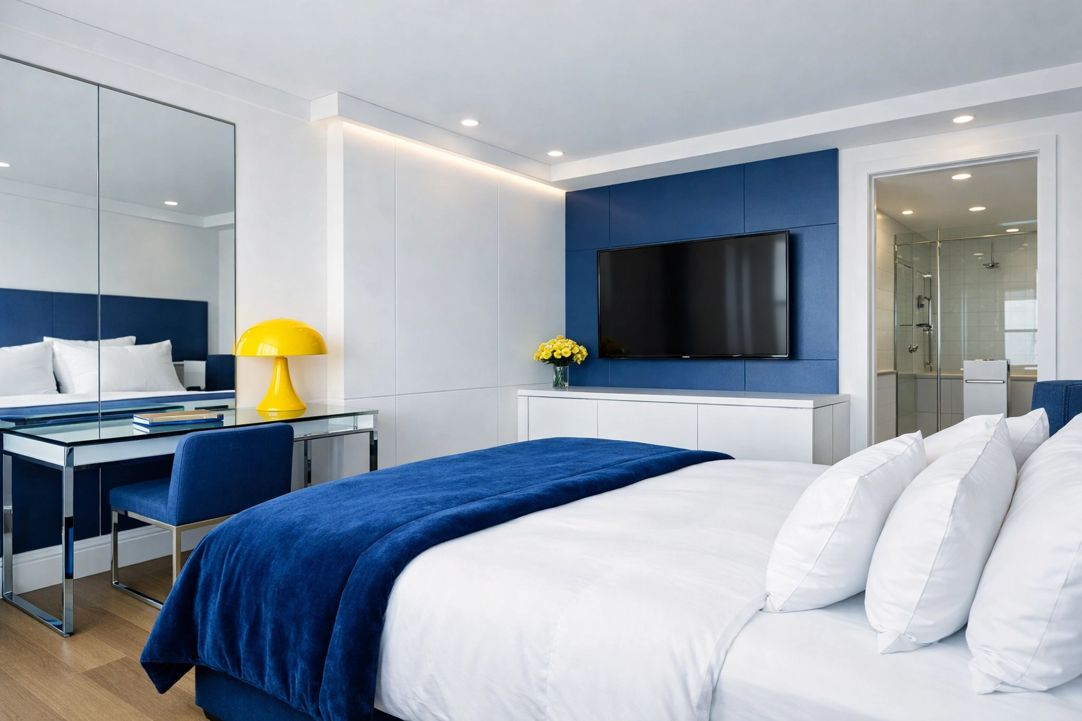 Flawless master suite in Sudbury MA with crisp linens reflecting premium luxury house cleaning standards.