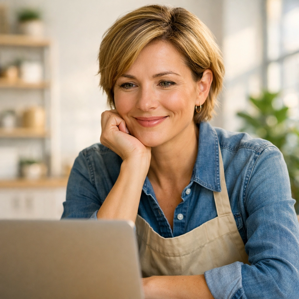 Small business owner successfully monitoring online reputation growth and getting more google reviews via automation.