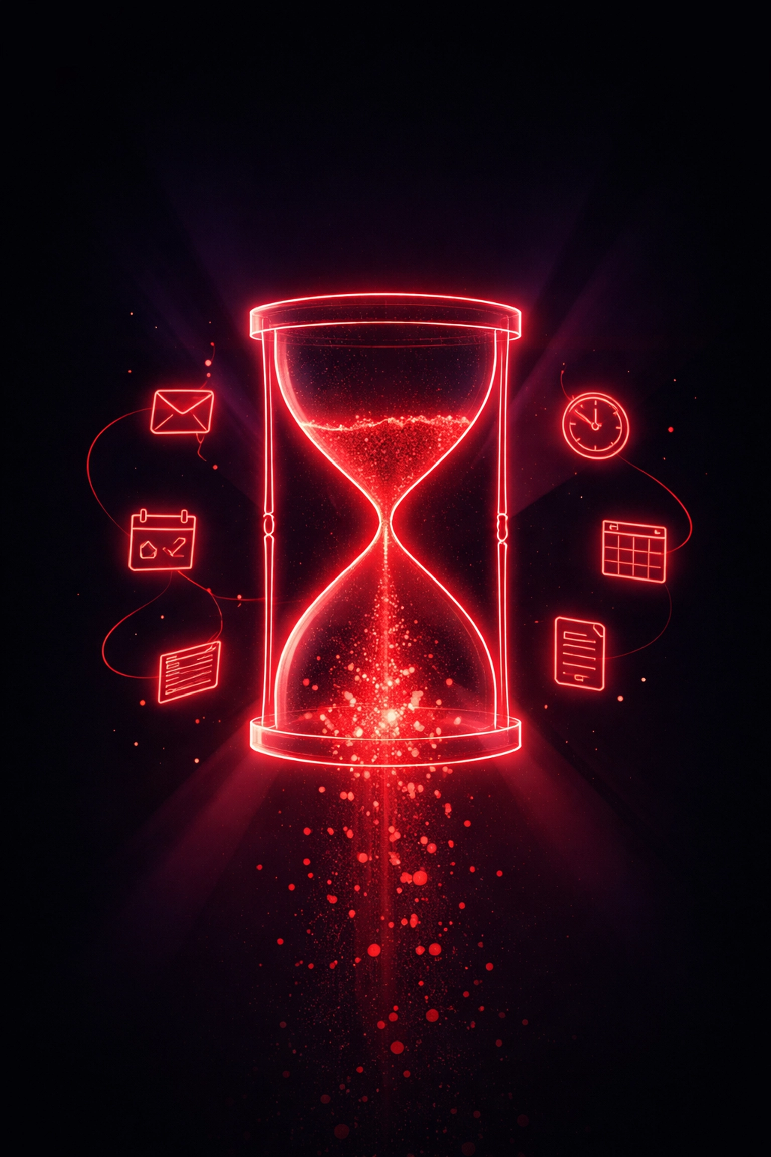 Abstract illustration of time loss through manual business processes, highlighting hidden costs for small business owners.