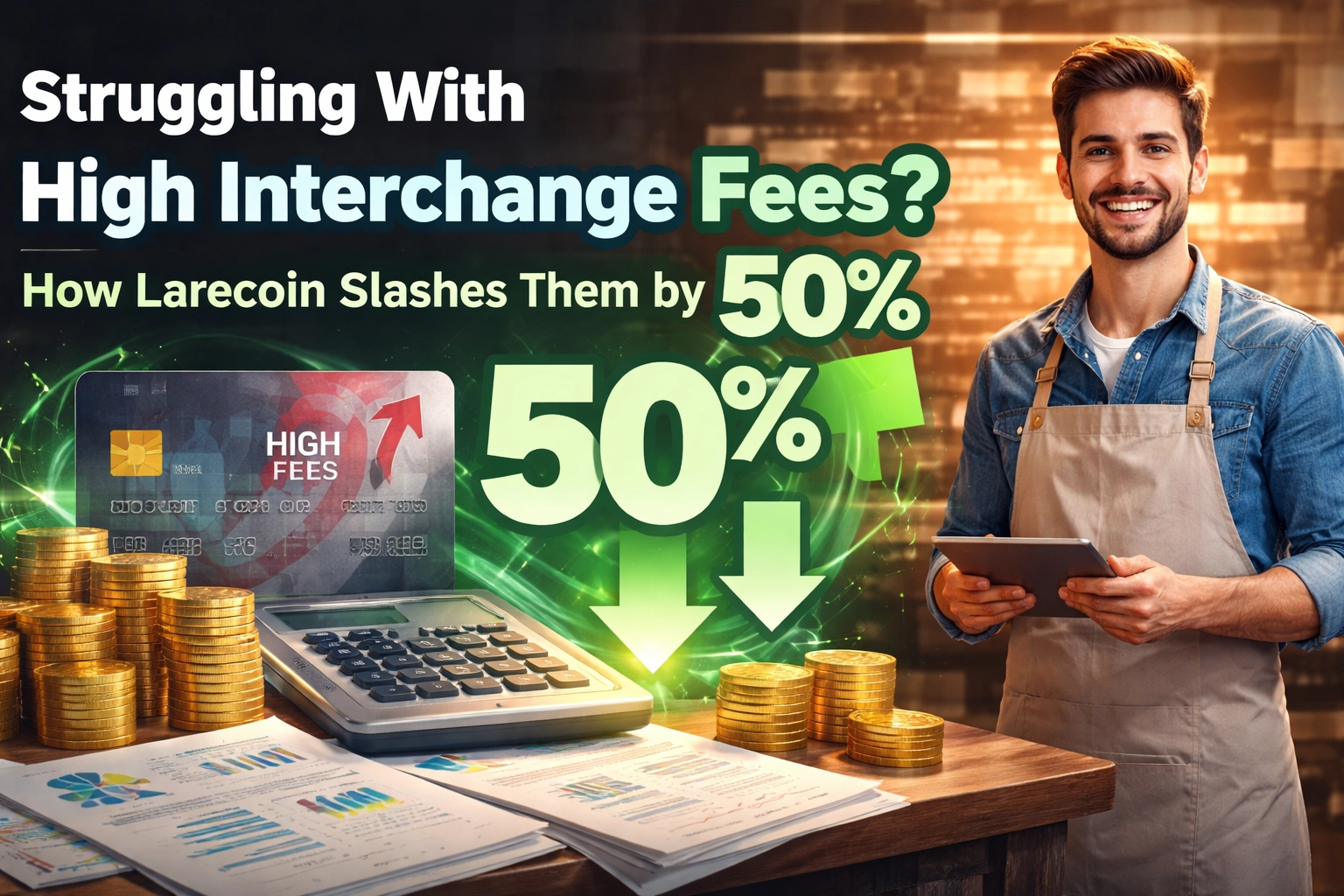[HERO] Struggling With High Interchange Fees? How Larecoin Slashes Them by 50% (Easy Guide for Merchants)