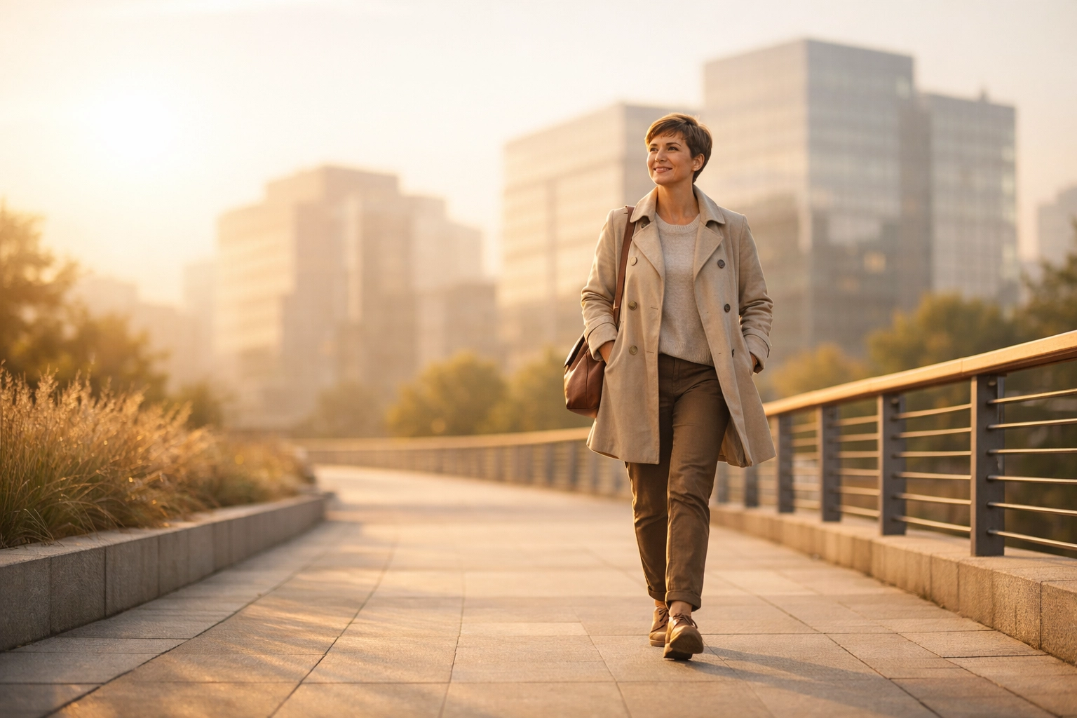 Confident person walking in the city after choosing the easy way to borrow 1000 dollars Canada.