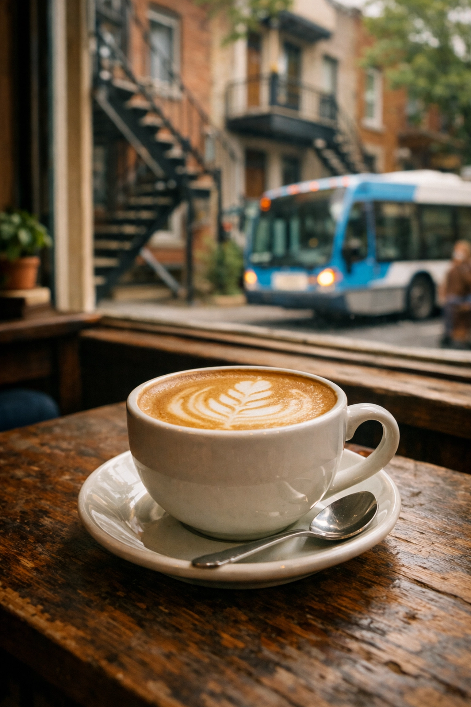 A latte in a Plateau café, one of the many relaxing things to do in Montreal on the weekend.