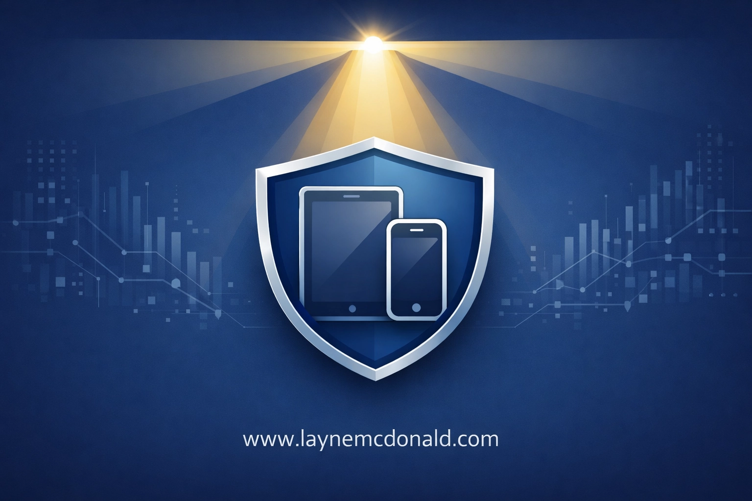 Digital shield protecting a smartphone to represent internet safety and parental monitoring for Christian families.