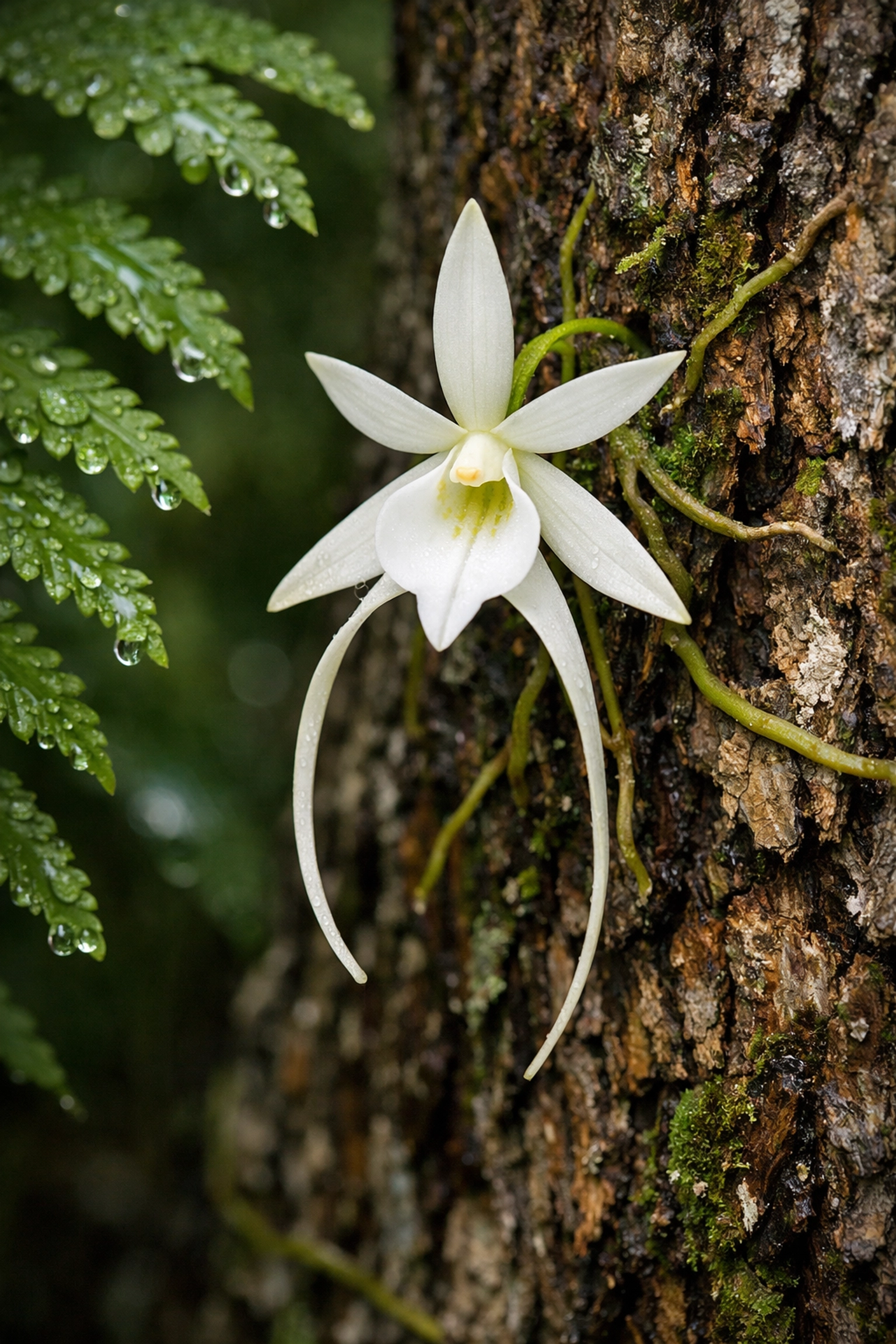 Detailed fine art macro shot of a rare orchid in Fakahatchee Strand Preserve.