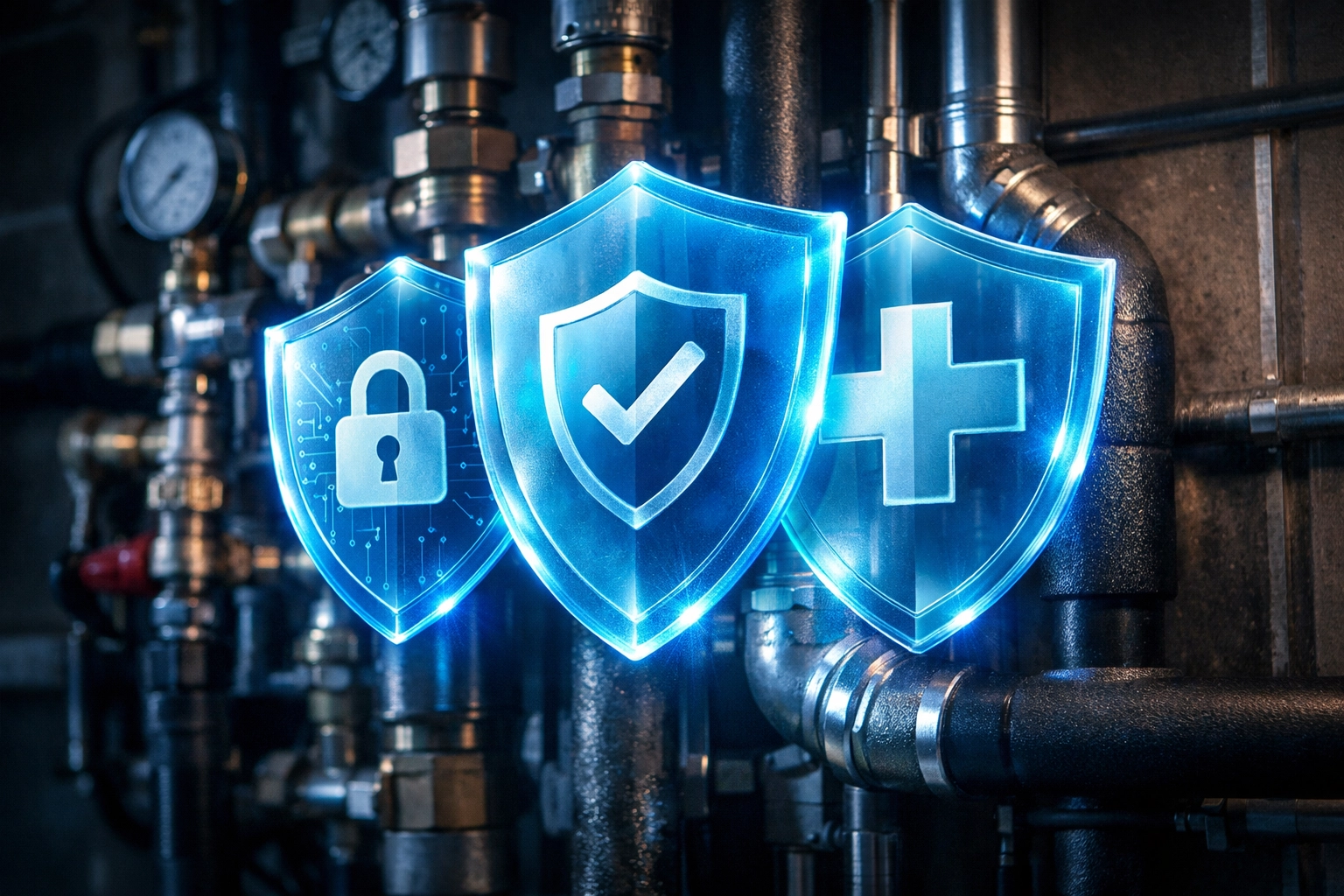 Three-layer water damage protection system with freeze sensors and leak detection