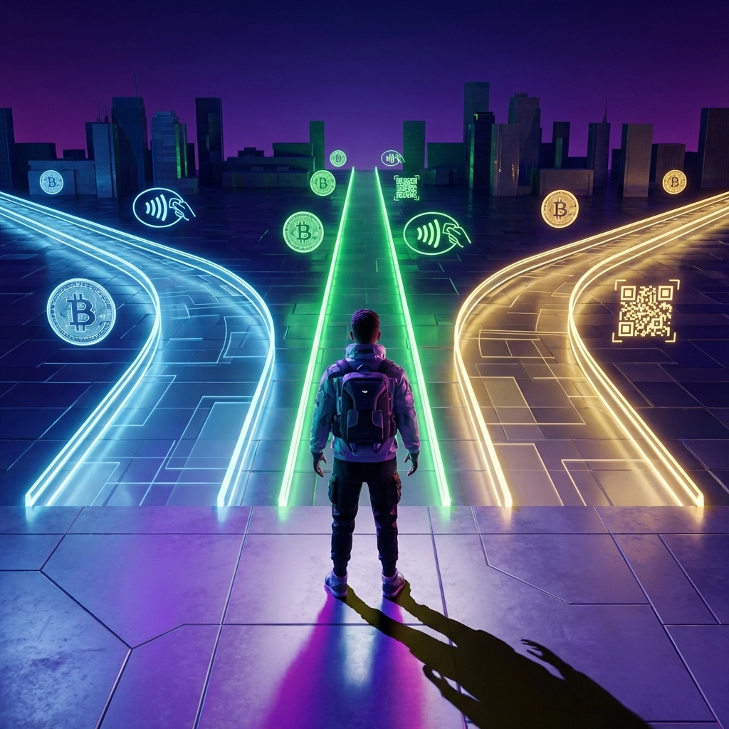 Small business owner choosing between crypto POS systems, highlighting NOWPayments, CoinPayments, and Larecoin options.