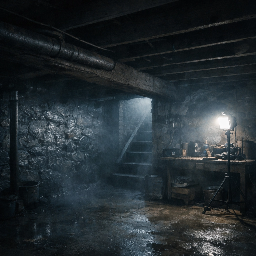 Damp Delaware basement showing moisture conditions for mold growth