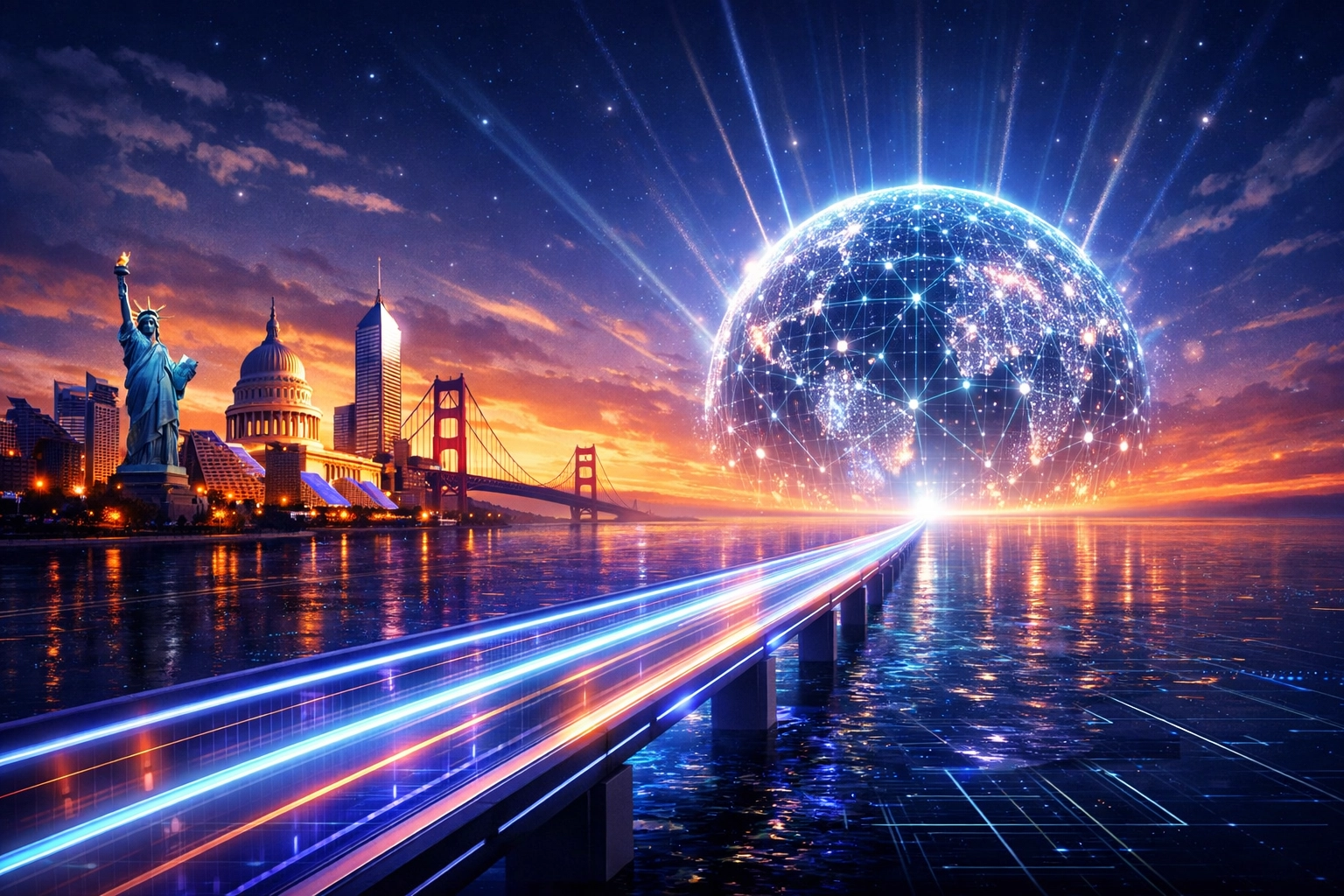 Digital bridge connecting US-licensed payment systems to a global interconnected Web3 ecosystem.