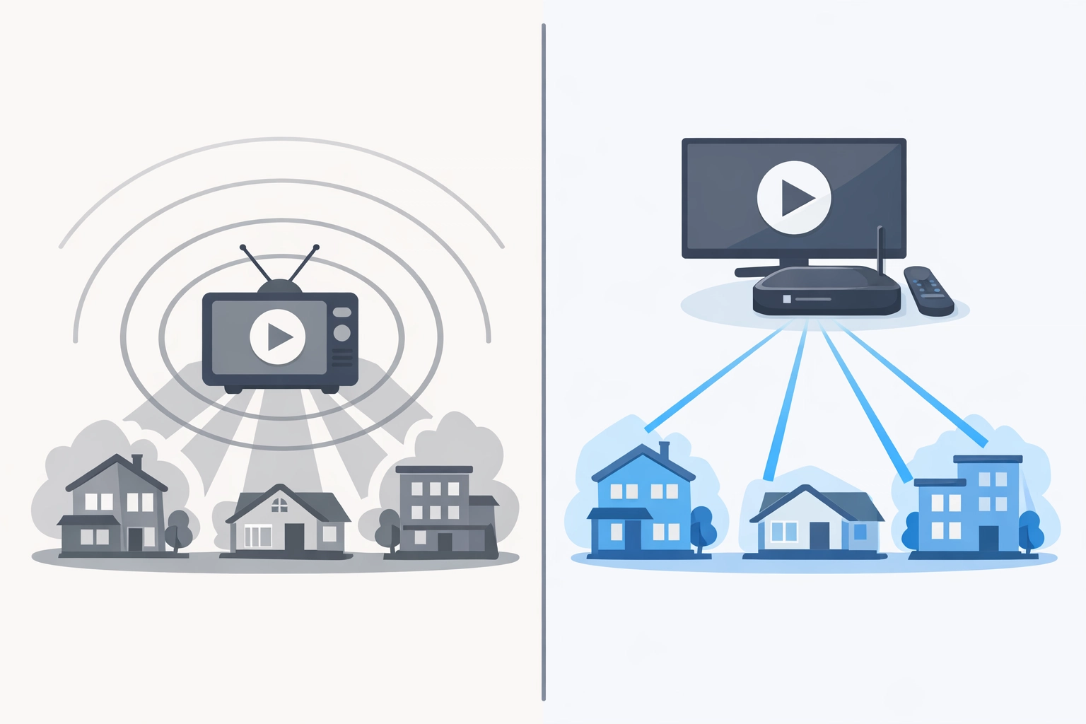 Traditional TV broadcast vs CTV targeted political advertising comparison
