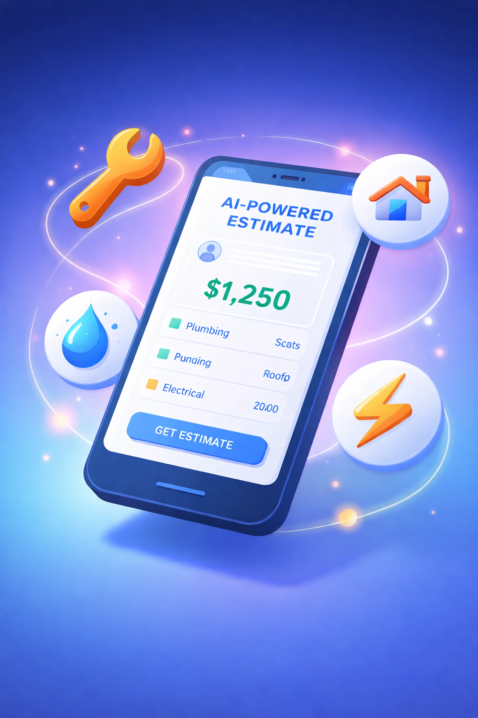 Smartphone displaying AI-powered estimates, highlighting advanced technology for home service contractors in Virginia.