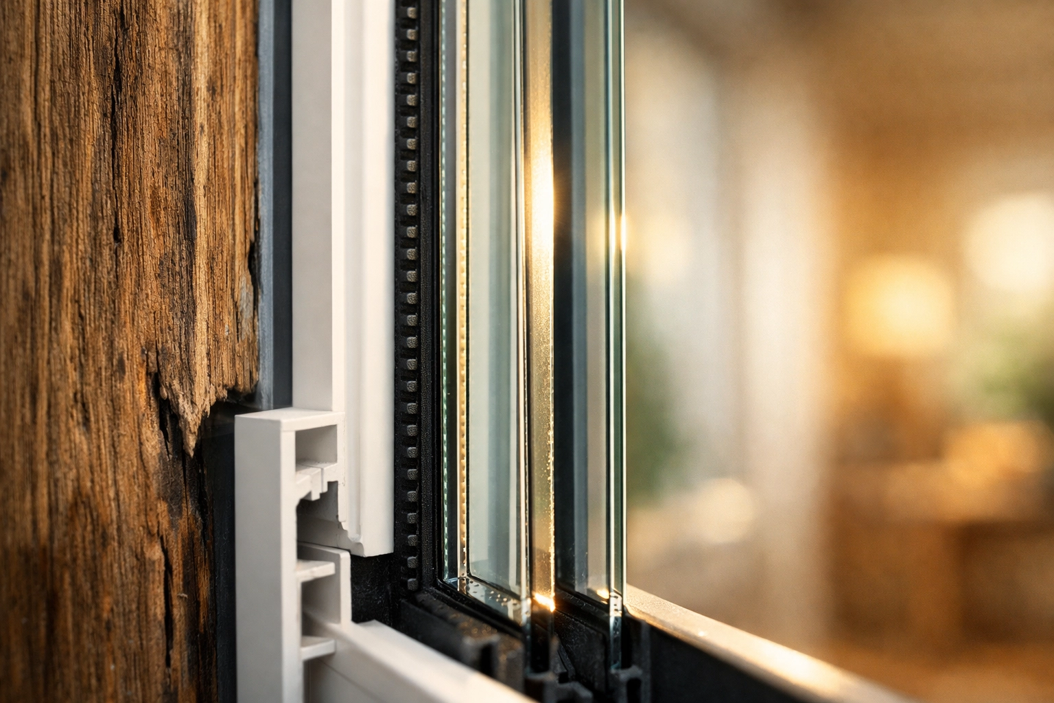 Technical cross-section of secondary glazing highlighting the insulating air gap for improved U-values.