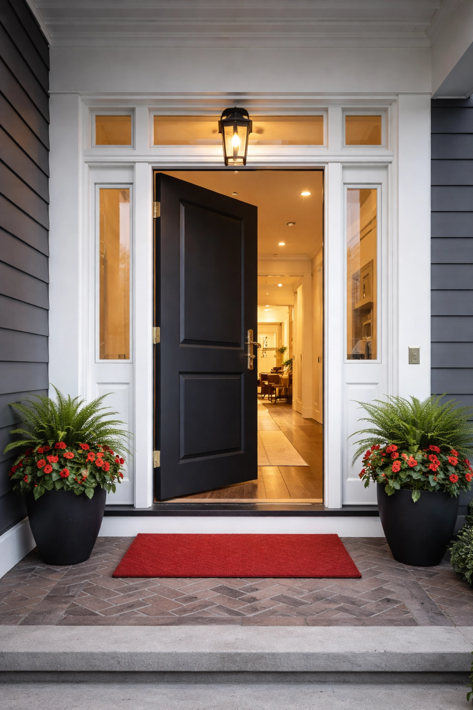 Stylish Chattanooga front entry door with fresh weatherstripping, perfect for spring home care