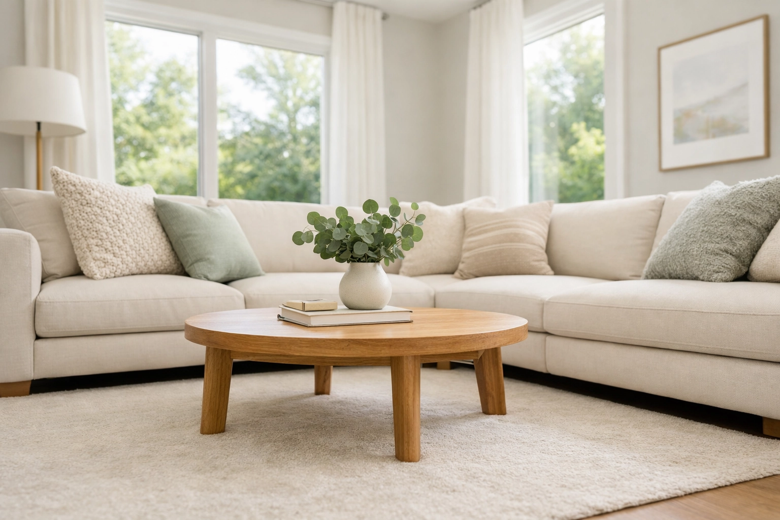 Professionally staged living room in a North Carolina home designed to attract high offers from buyers. Professionally staged living room in a North Carolina home designed to attract high offers from buyers.