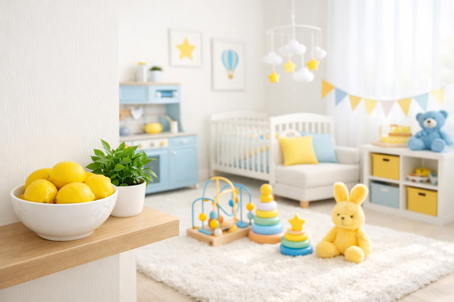 Bright, safe nursery cleaned with eco-friendly house cleaning products in a Leominster MA residence.