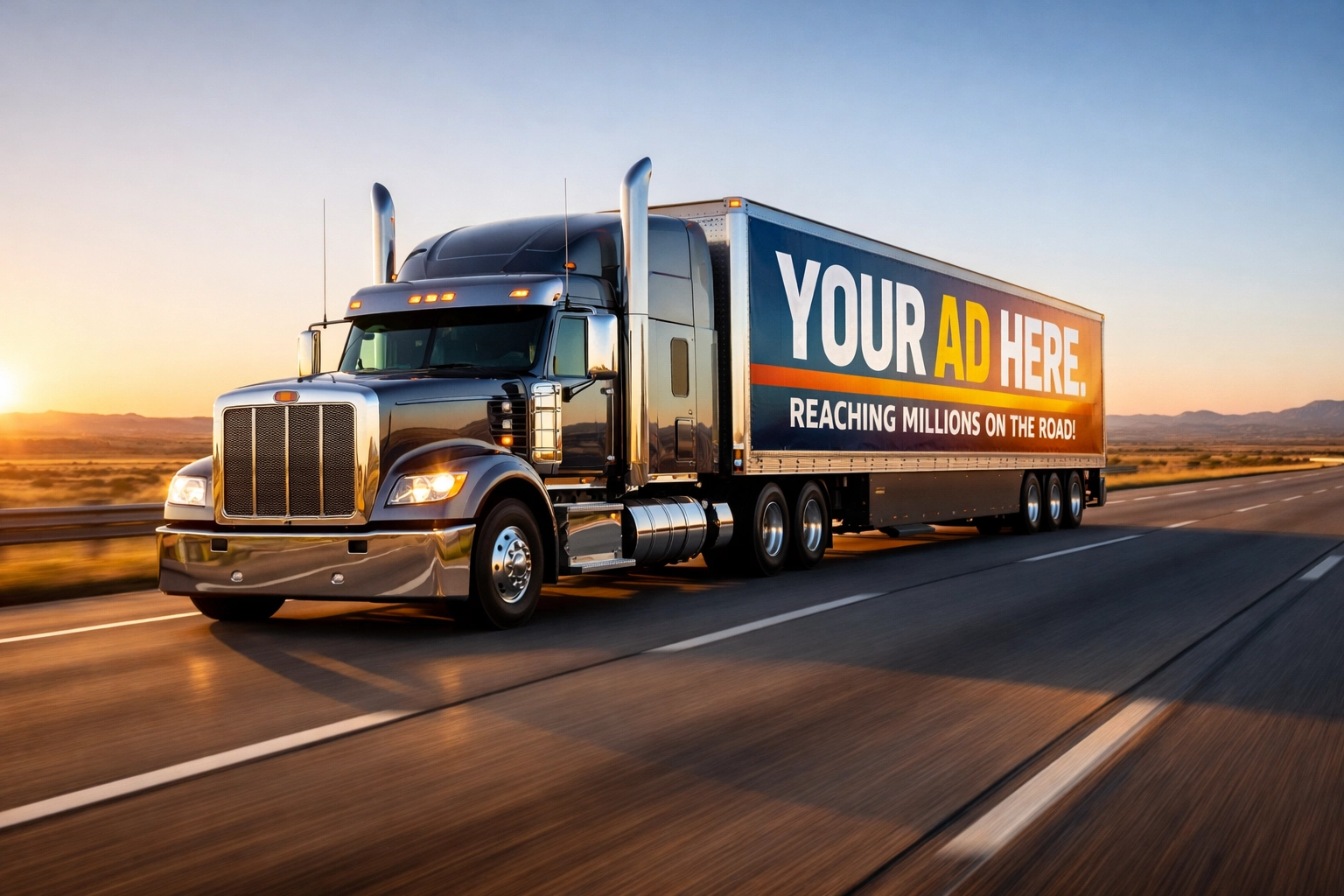 Mobile highway advertising truck showcasing Dakdan Worldwide’s large-scale outdoor advertising solutions.