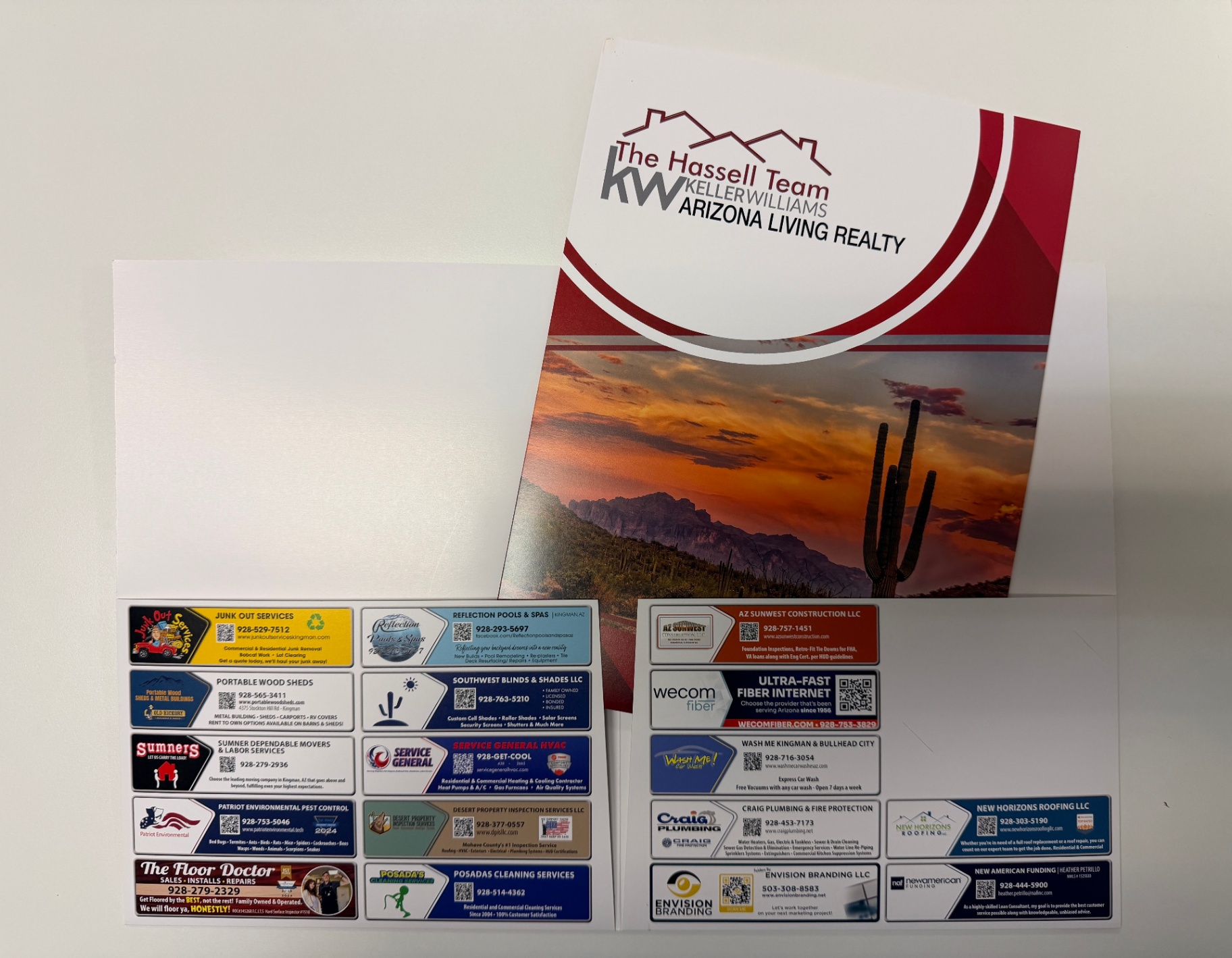 Custom Real Estate Presentation Folder for The Hassell Team