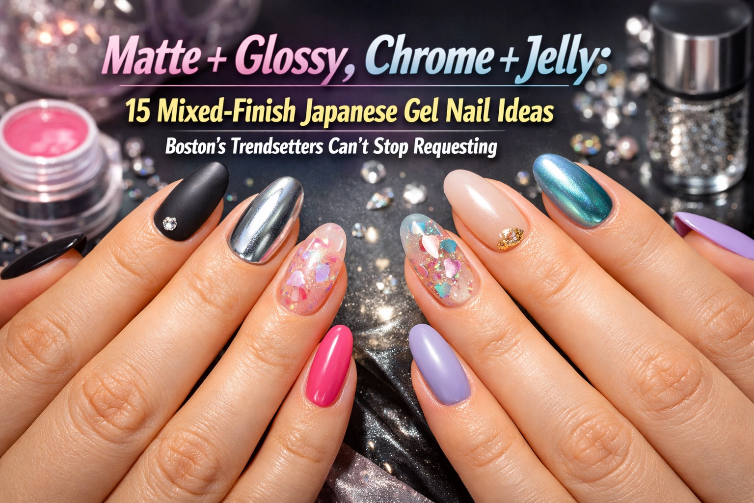 [HERO] Matte + Glossy, Chrome + Jelly: 15 Mixed-Finish Japanese Gel Nail Ideas Boston