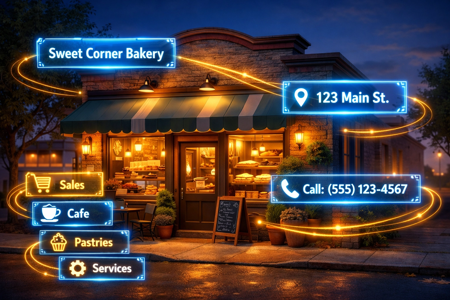 Local small business with consistent NAP information for local SEO visibility