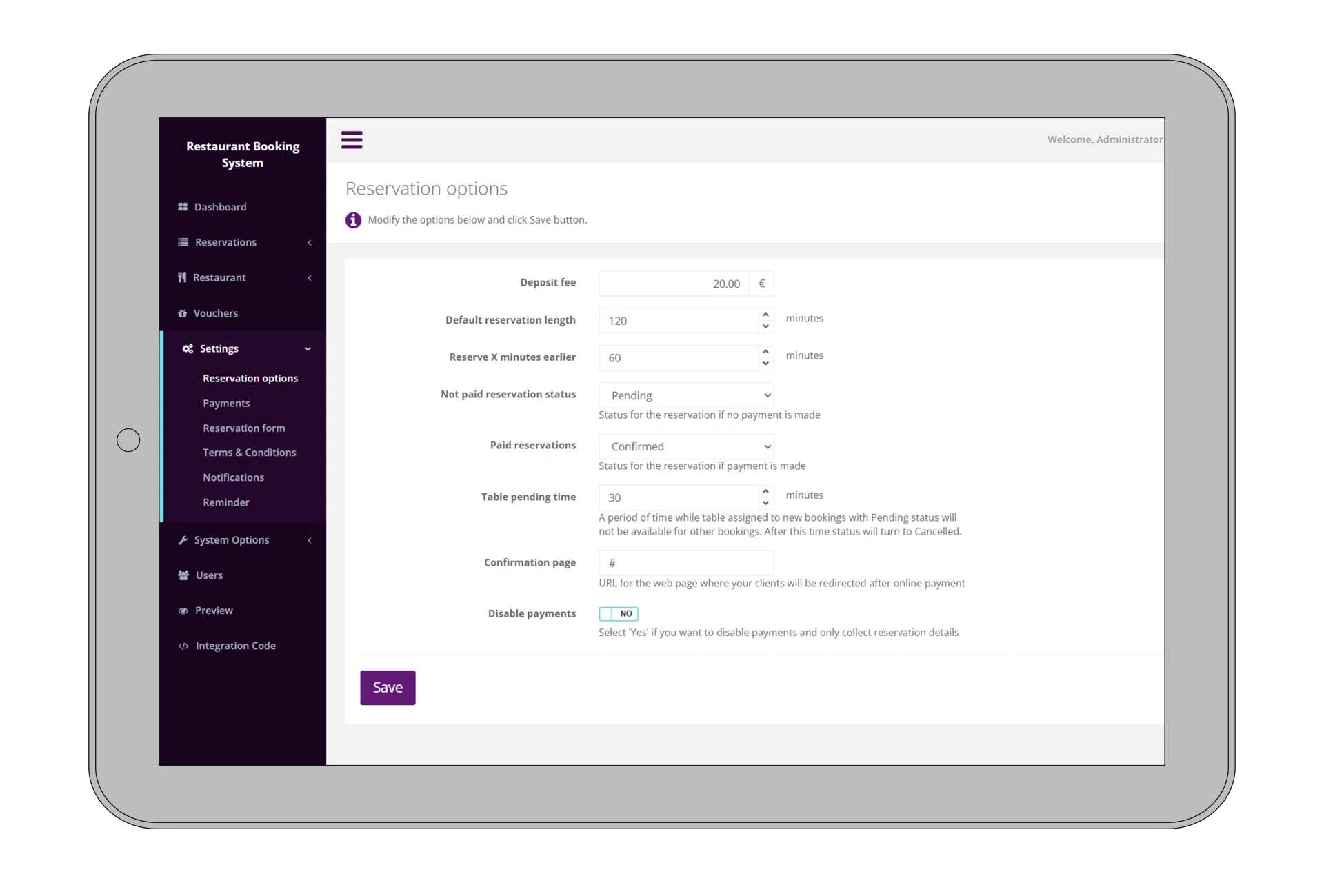 BookEat Admin Panel