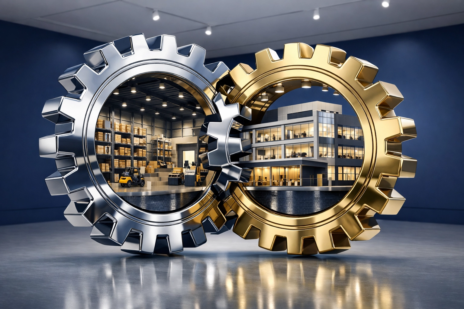 Symbolic gears showing the operational fit during a Florida business acquisition.