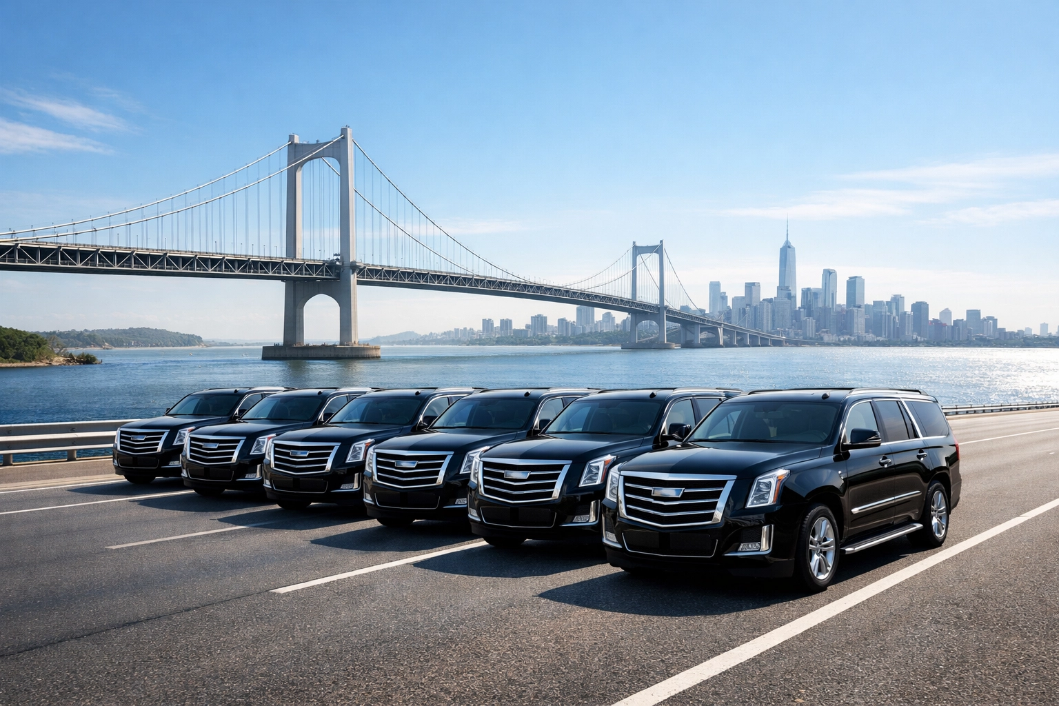 Professional luxury SUV fleet prepared for elite Super Bowl executive travel and ground transportation logistics.
