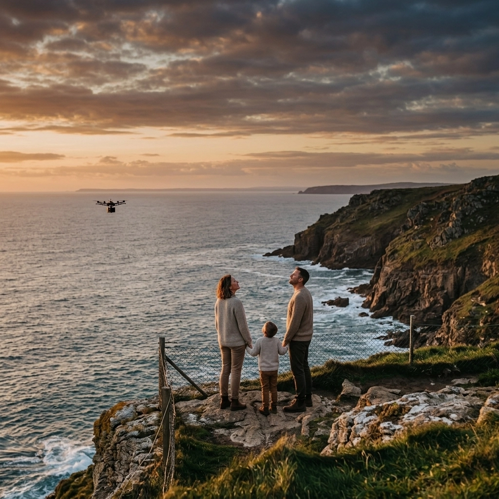 A family finding closure during a coastal memorial ceremony