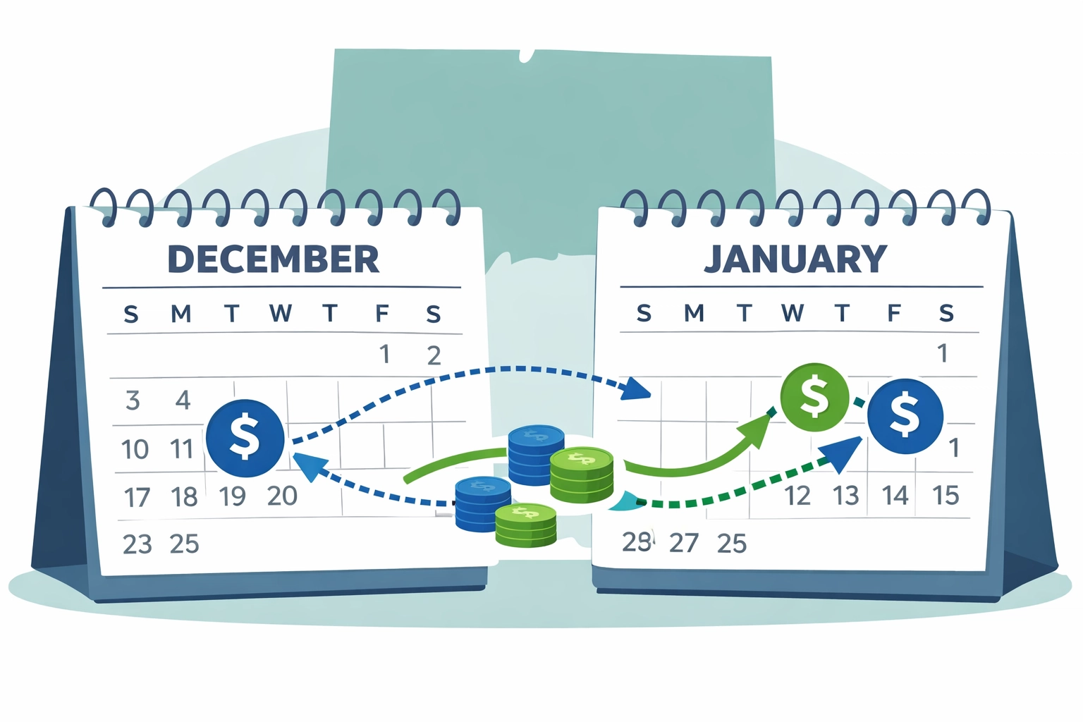 Calendar showing strategic tax payment timing for Connecticut filers to maximize deductions