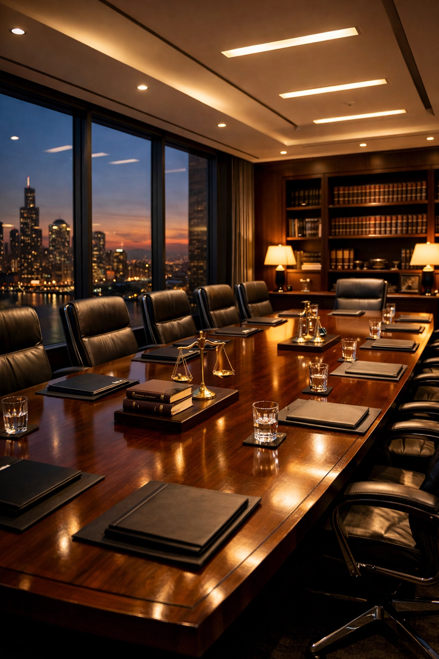 Modern law office boardroom representing a high-value vertical for MSP lead generation.