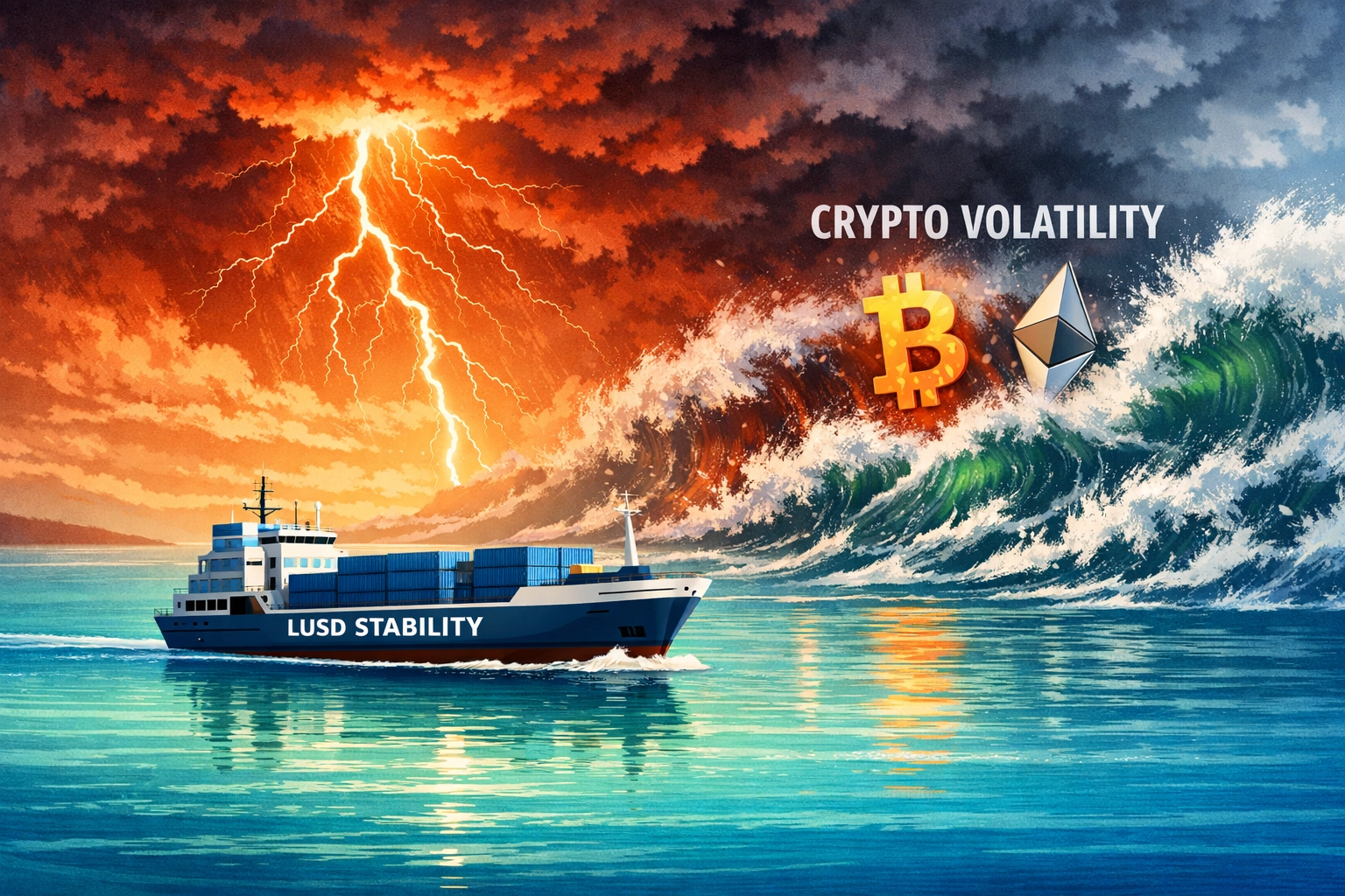 LUSD stablecoin stability versus volatile cryptocurrency market fluctuations for merchants