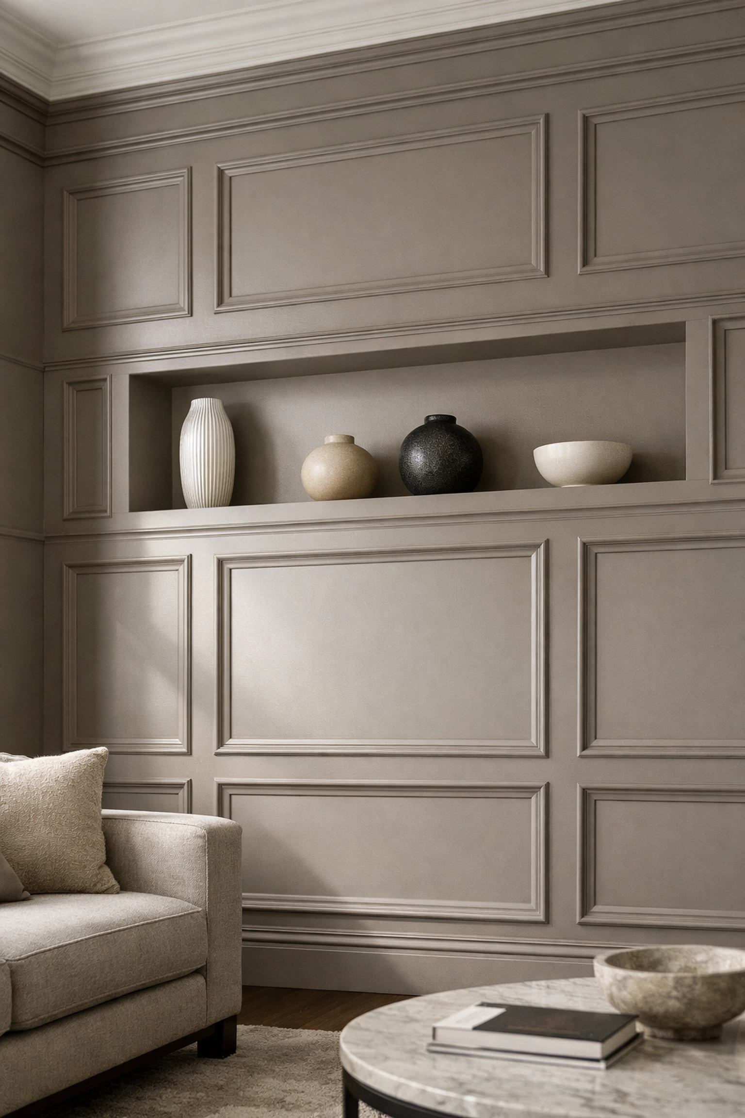 Professional home remodeling Orlando featuring custom wall paneling and modern interior millwork craftsmanship.