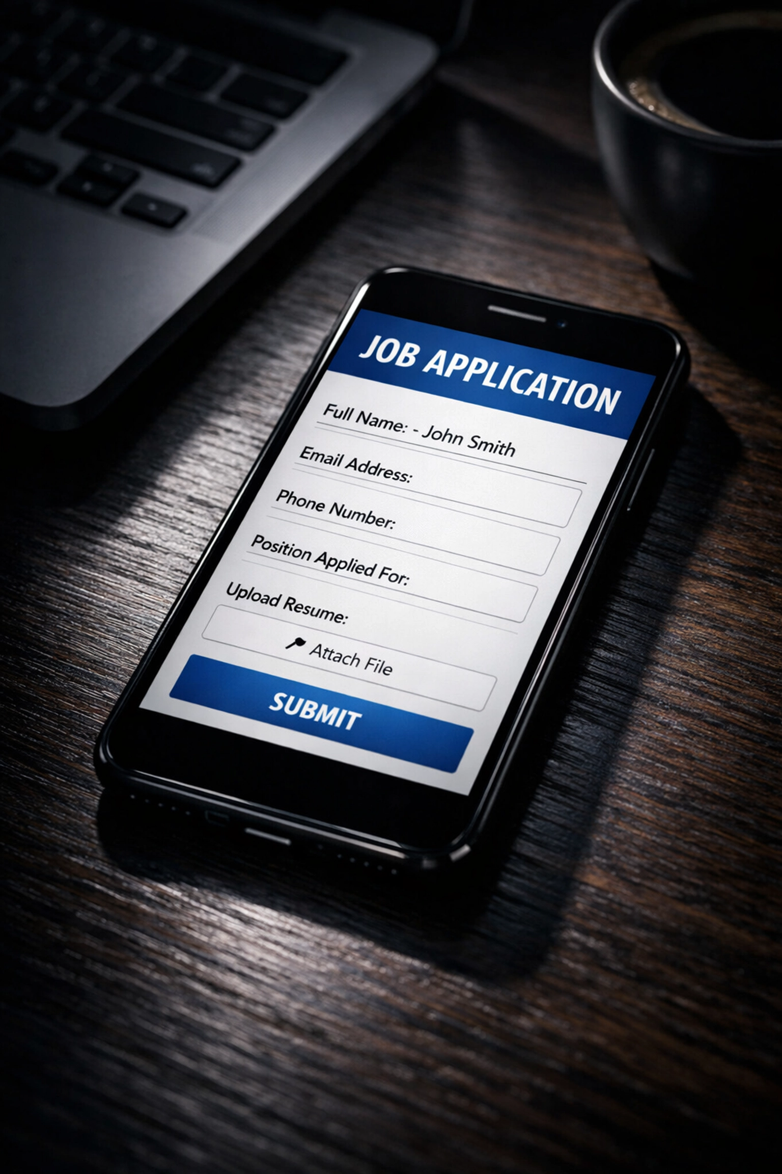 Mobile job application on smartphone for law enforcement recruitment process
