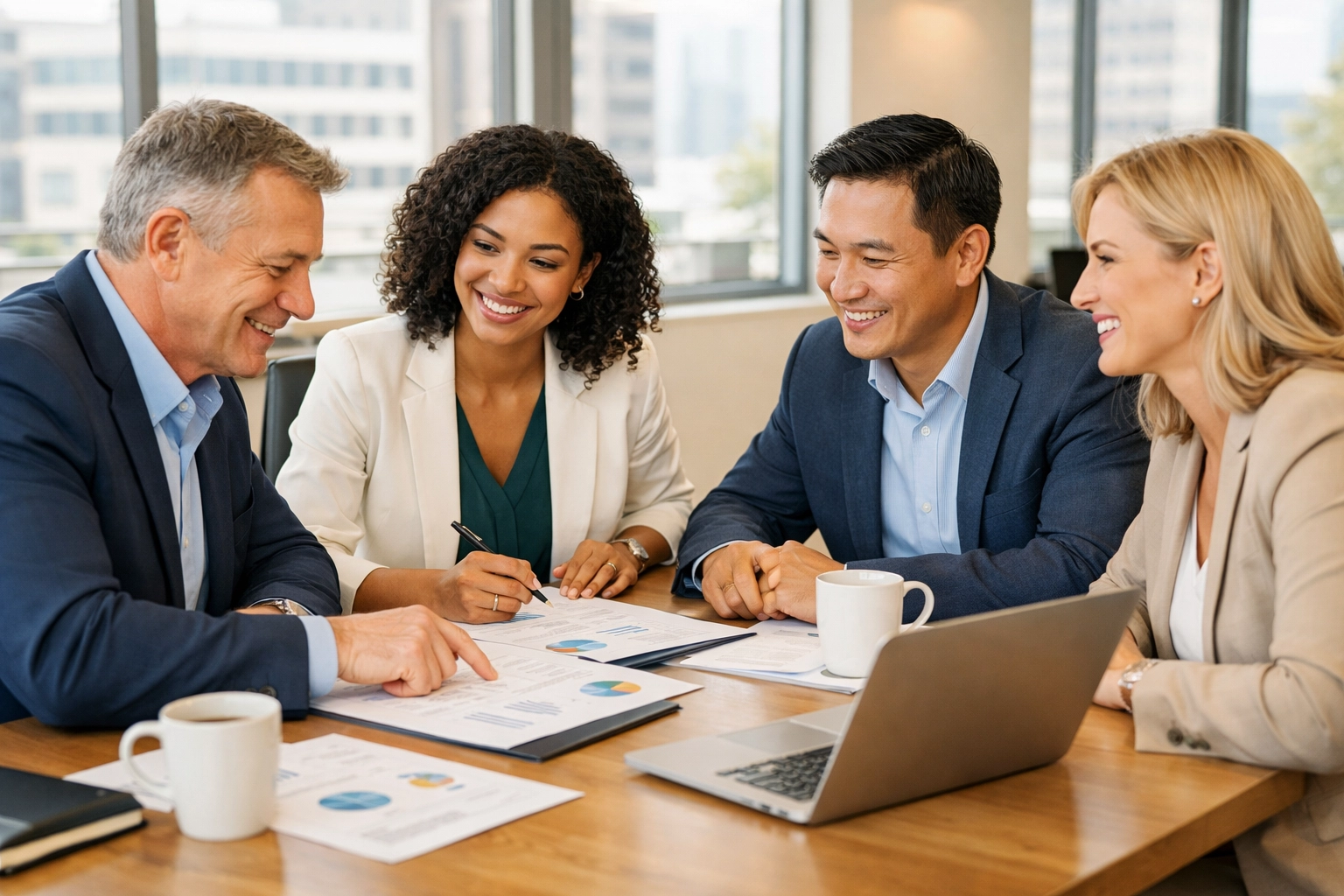 Business team reviewing tax compliance and quarterly payment schedules